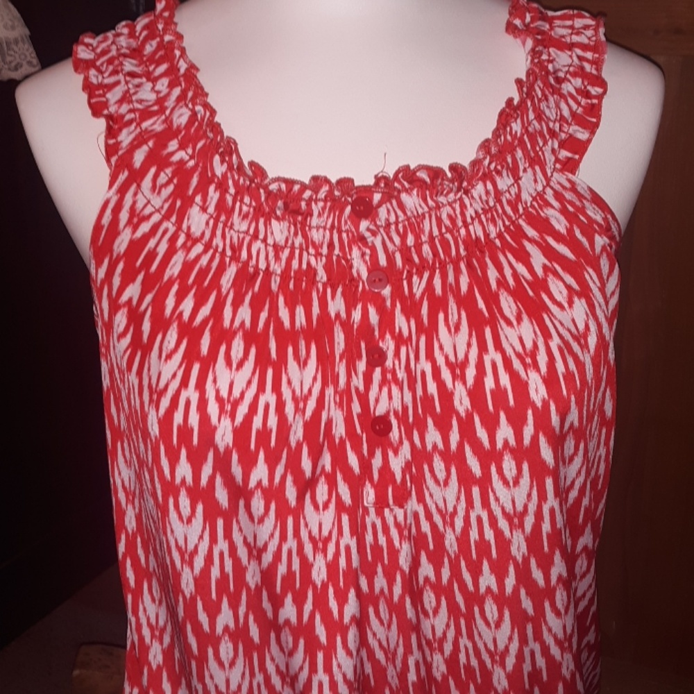 Red and White tank